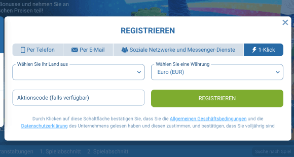 Registrieren Sie sich Registrieren Sie sich